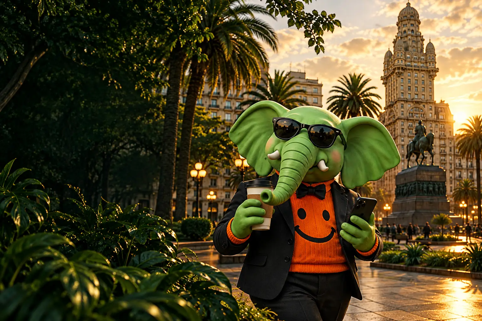 Our elephant guide at Palacio Salvo in Montevideo